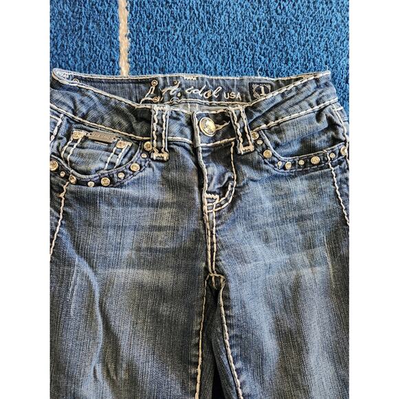 L.A Idol Women's Rhinestone  Medium Wash Jeans-Sz1 - Picture 4 of 9